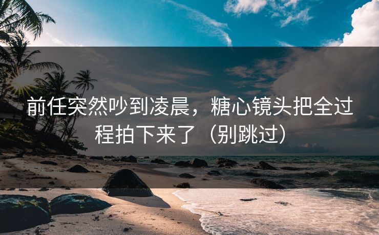 前任突然吵到凌晨，糖心镜头把全过程拍下来了（别跳过）