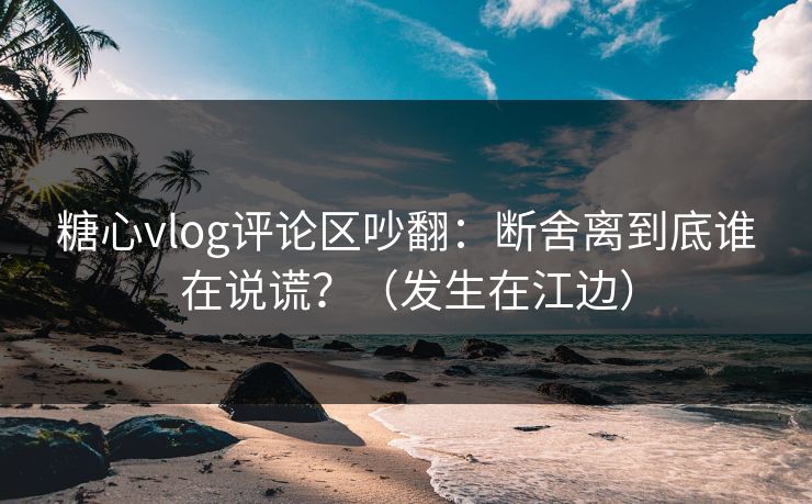 糖心vlog评论区吵翻：断舍离到底谁在说谎？（发生在江边）