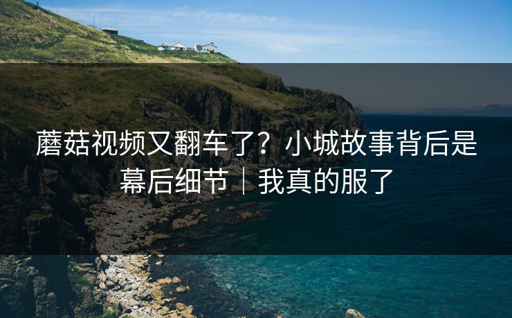 蘑菇视频又翻车了？小城故事背后是幕后细节｜我真的服了