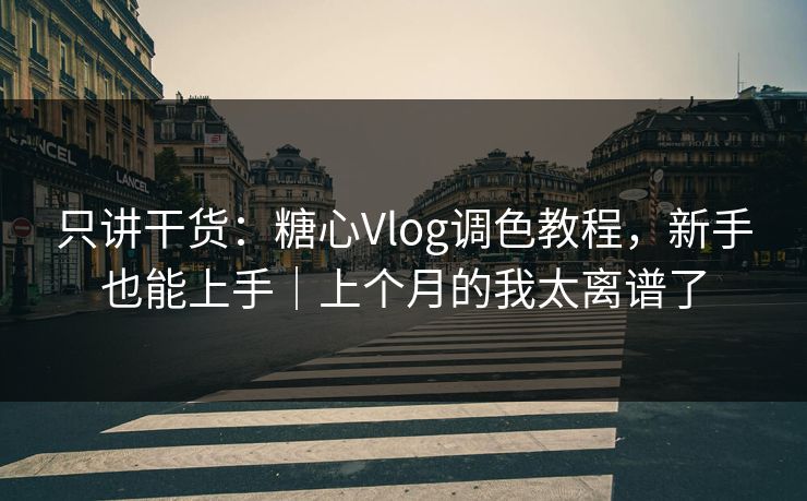 只讲干货：糖心Vlog调色教程，新手也能上手｜上个月的我太离谱了