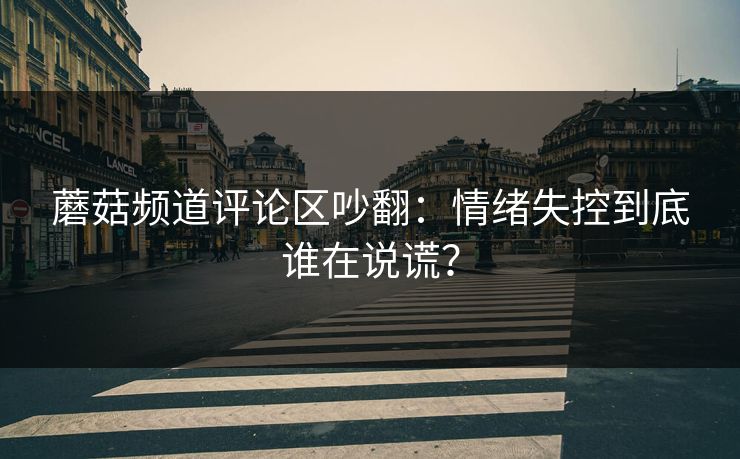 蘑菇频道评论区吵翻：情绪失控到底谁在说谎？