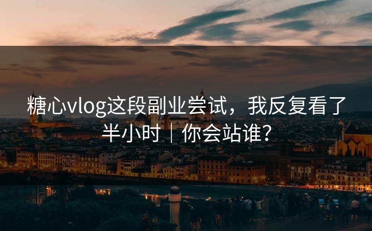 糖心vlog这段副业尝试，我反复看了半小时｜你会站谁？