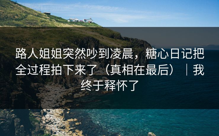 路人姐姐突然吵到凌晨，糖心日记把全过程拍下来了（真相在最后）｜我终于释怀了