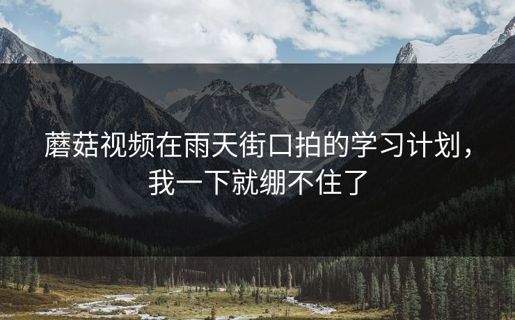 蘑菇视频在雨天街口拍的学习计划，我一下就绷不住了