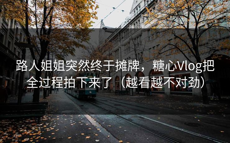 路人姐姐突然终于摊牌，糖心Vlog把全过程拍下来了（越看越不对劲）